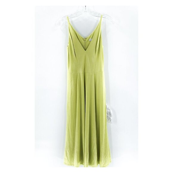 DRESS THE POPULATION NWT $180 Serafina Fit & Flare Midi Dress Lemongrass - Picture 6 of 9